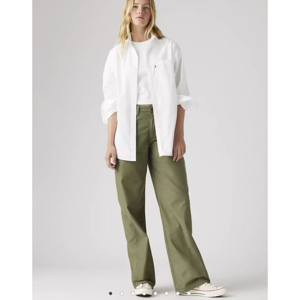 Women's Levi's Army Green W30 x L27 Classic 90s 4 Pocket Straight Leg Pants